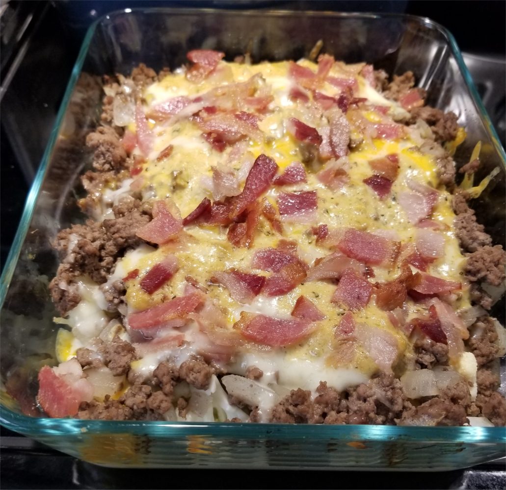 Gratin de chou-fleur façon cheeseburger keto