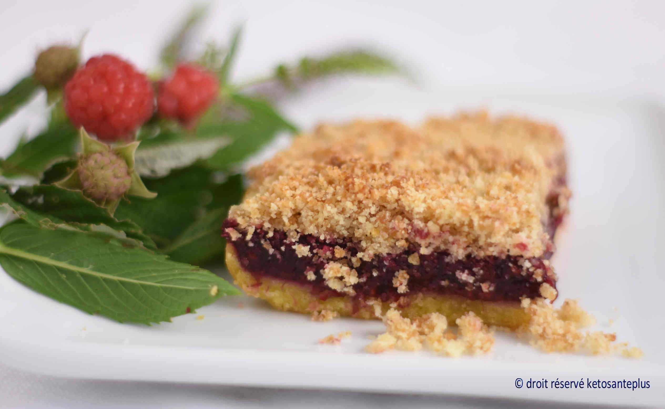 Carrés aux framboises keto