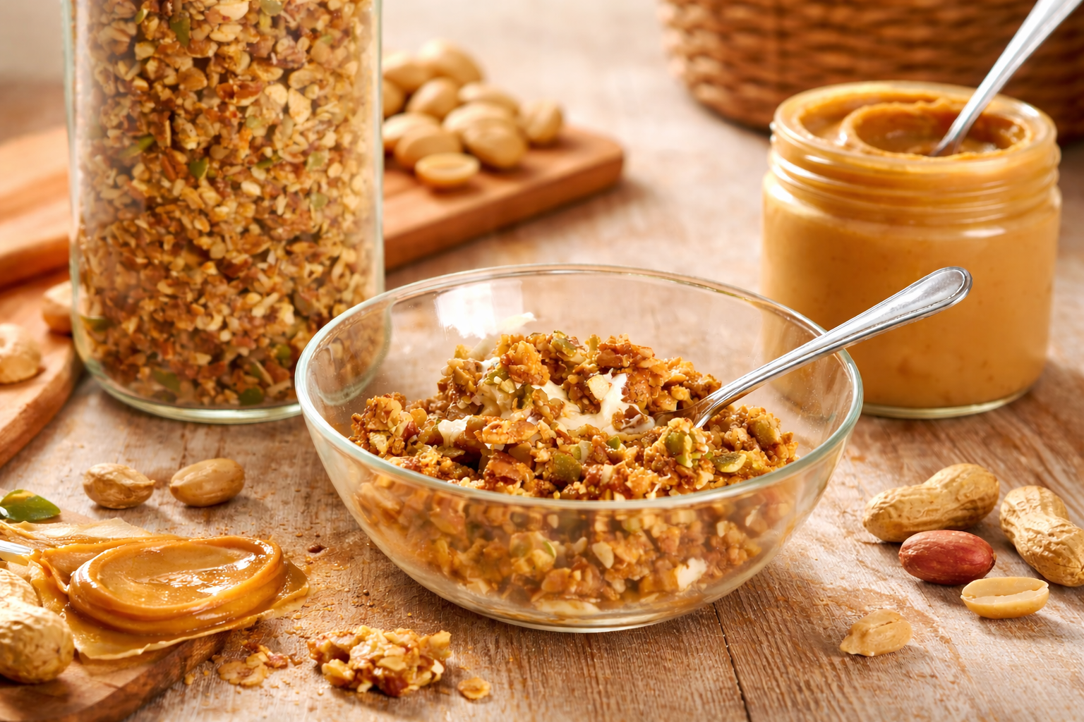 Granola keto au beurre d'arachide