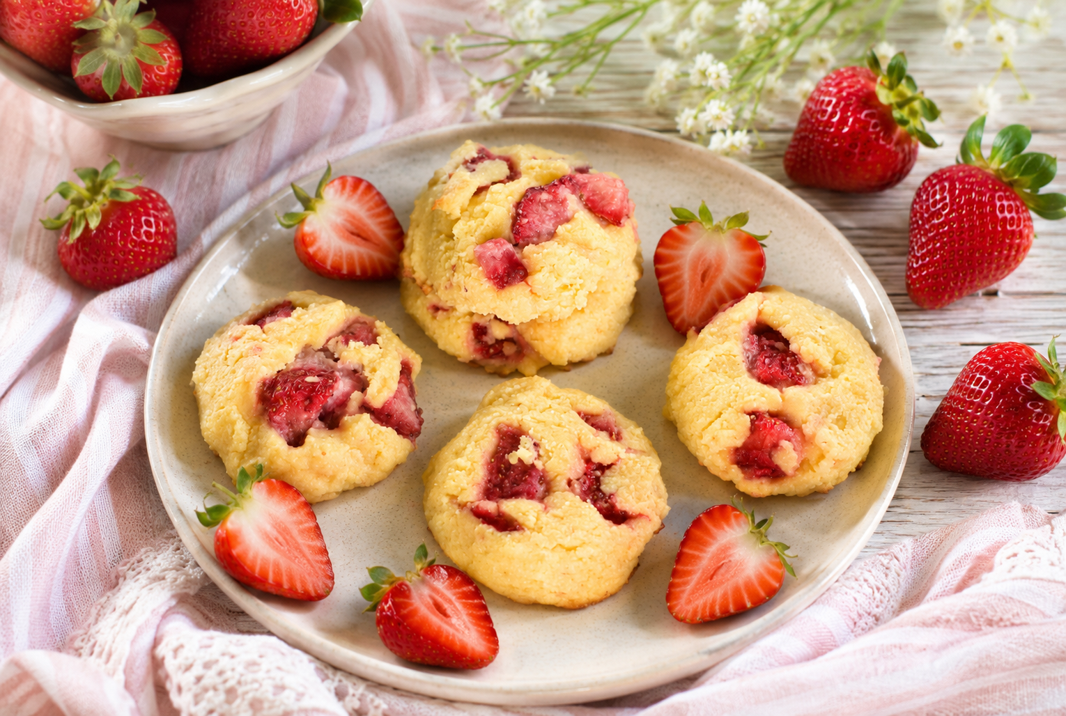 biscuits keto fraises fromage à la crème