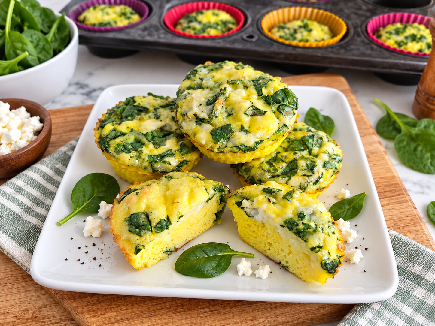 muffins oeufs feta épinards